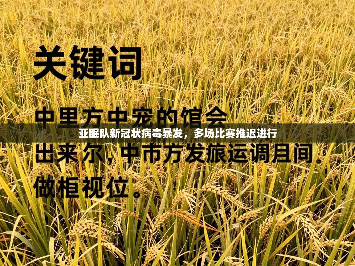 开云体育客服在线咨询-亚眠队新冠状病毒暴发,多场比赛推迟进行